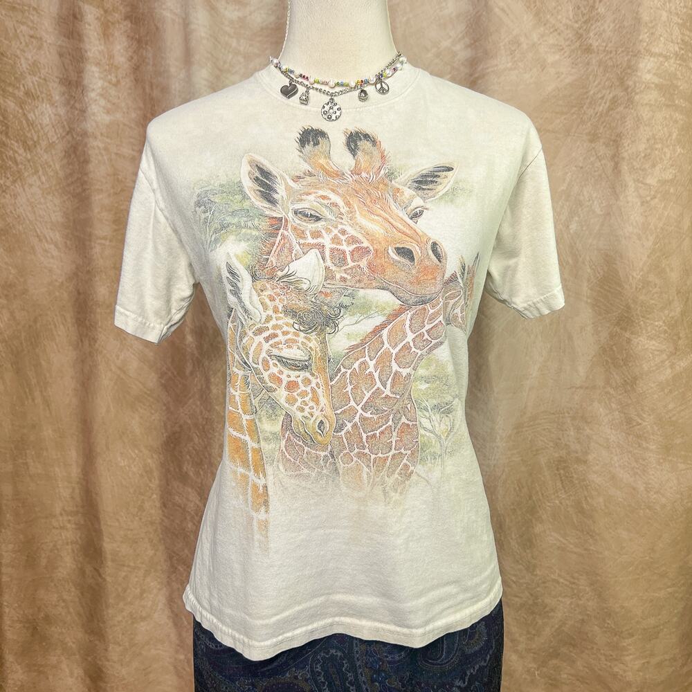 The Mountain Giraffe T-Shirt Graphic Tee Safari Zoo Tie Dye Nature Animals Boho